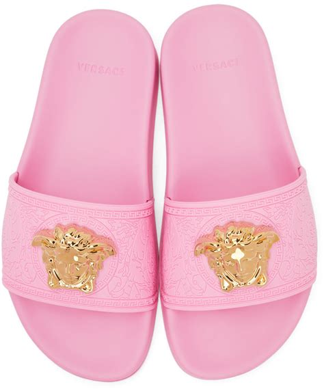 pink and gold versace slides|pink Versace slides women's.